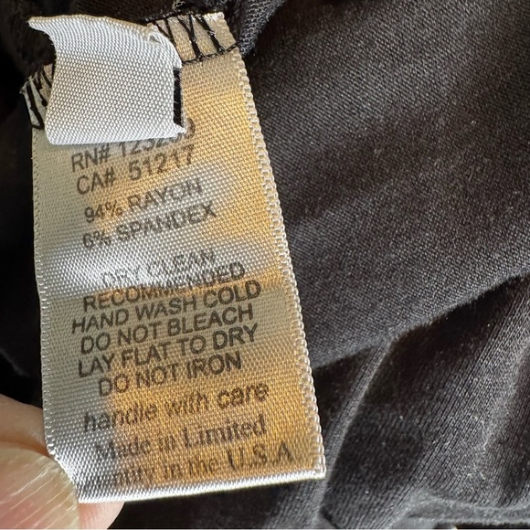 NWT Michael Lauren Tie Shoulder Smocked Waist Knit Mini Dress Black Size L - Picture 7 of 8